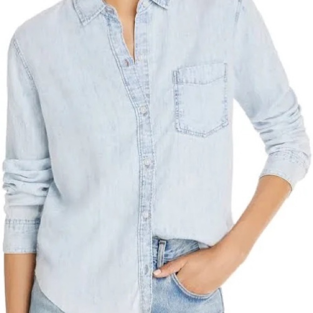 Rails Light Wash Denim Button-Down Shirt